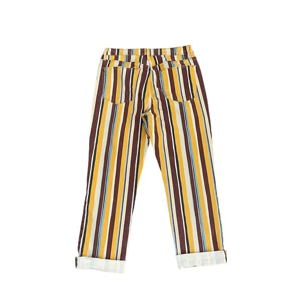 Frame Denim Le High Straight Jeans Painterly Multicolor Stripe Womens Size 29 - Picture 2 of 9